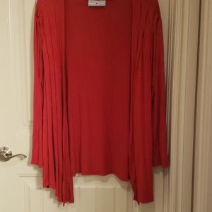 Red cardigan